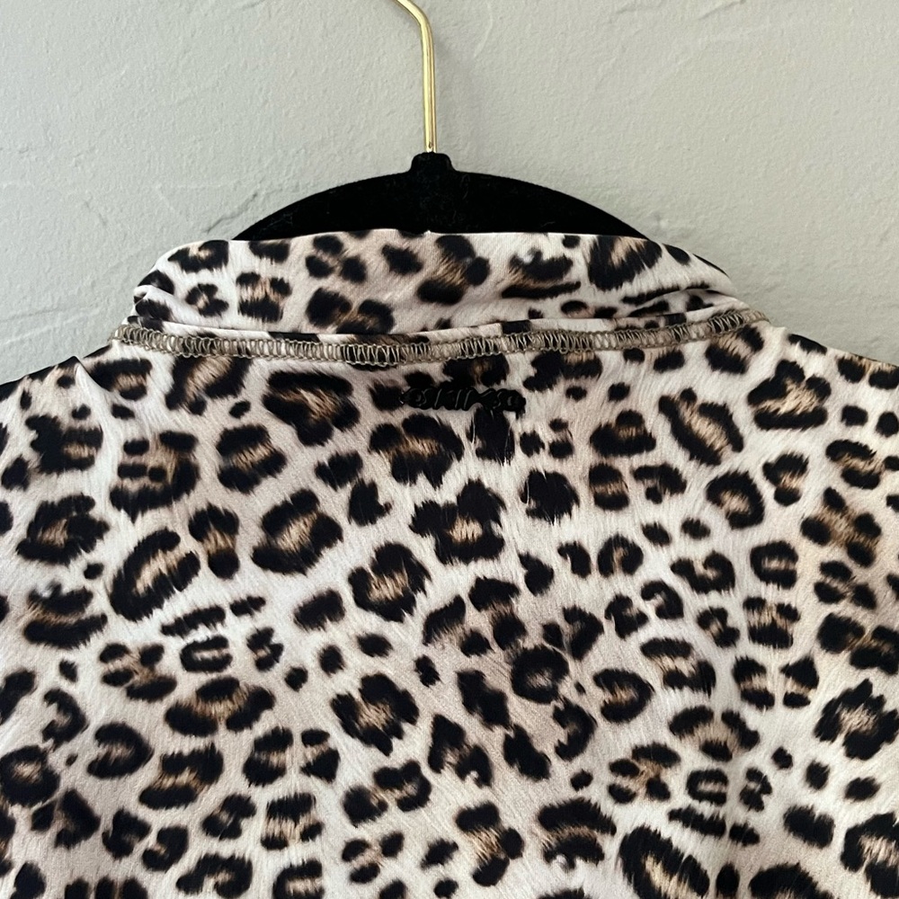 SKIMS SWIM ZIP FRONT SLEEVELESS ONE PIECE SWIMSUIT CHAMPAGNE LEOPARD PRINT XXS - Picture 3 of 7